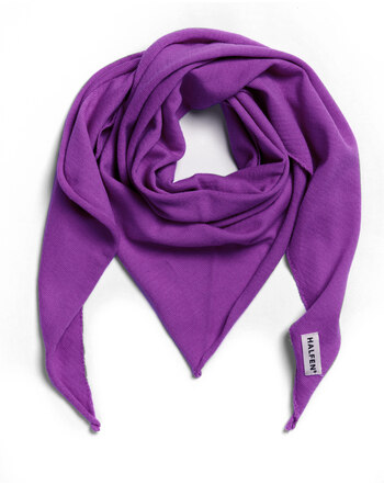 Halfen Strickerei Dreieckstuch für Kinder und Damen aus Merinowolle - Purple
