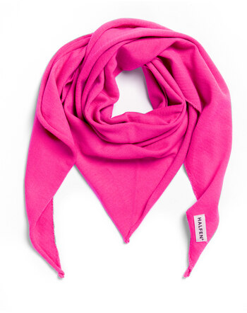 Halfen Strickerei Dreieckstuch für Kinder und Damen aus Merinowolle - Neon Pink