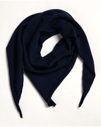 Halfen Strickerei Dreieckstuch aus Merinowolle - Marine