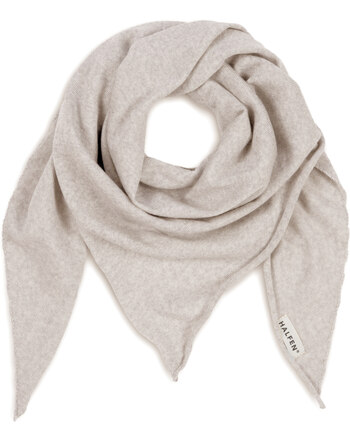 Halfen Strickerei Dreieckstuch aus Merinowolle - Natur