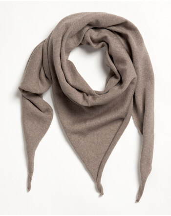 Halfen Strickerei Dreieckstuch aus Merinowolle - Nuss