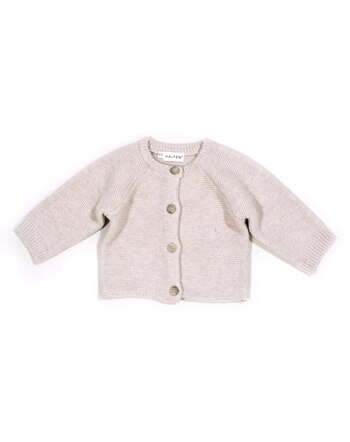 Halfen Strickerei Feinstrick-Cardigan aus Cashmere und Merinowolle - Beige