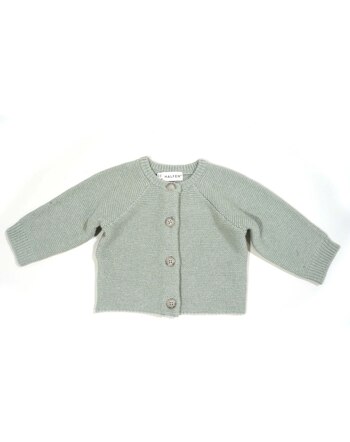 Halfen Strickerei Feinstrick-Cardigan aus Cashmere und Merinowolle - Sage
