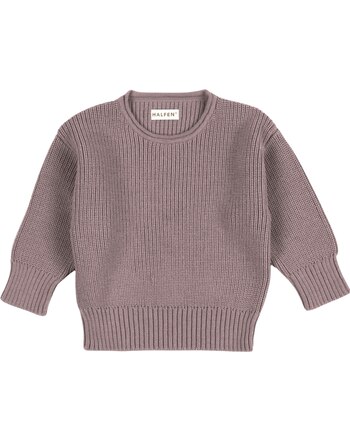 Halfen Strickerei Grobstrick-Sweater aus Merinowolle - Nuss