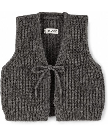 Halfen Strickerei Grobstrick-Weste aus Merino, Alpaka & Seide - Mokka 🤎🌿