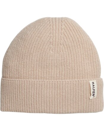 Halfen Strickerei Kids-Mütze aus Cashmere und Merinowolle - Beige