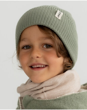Halfen Strickerei Kinder-Mütze/Beanie aus Merinowolle - Sage