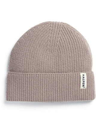 Halfen Strickerei Kinder-Mütze/Beanie aus Merinowolle - Nuss