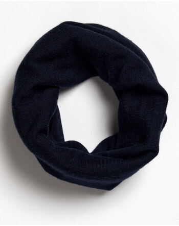 Halfen Strickerei Loop-Schal aus Merinowolle - Marine