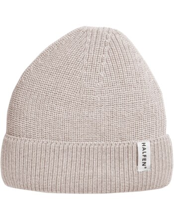 Halfen Strickerei Mütze/Beanie aus Merinowolle - Natur