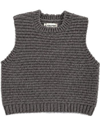 Halfen Strickerei Pullunder aus Merino, Alpaka und Seide - Mokka 🤎🌿