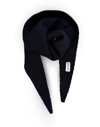 Halfen Strickerei Strick-Halstuch aus Cashmere und Merinowolle - Schwarz