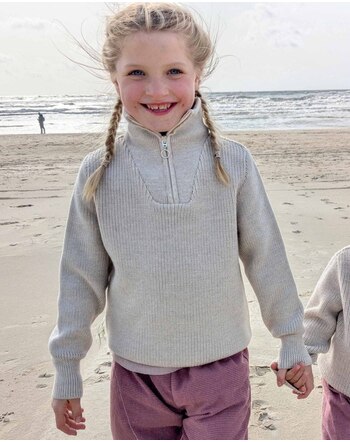 Halfen Strickerei Troyer/Pullover aus Bio-Schurwolle - Natur