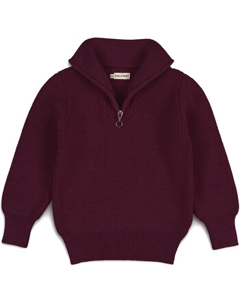Halfen Strickerei Troyer/Pullover aus Merinowolle - Cherry 🍒