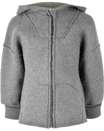 Halfen Walk jacket with hood virgin wool GOTS grey/natural K2W90