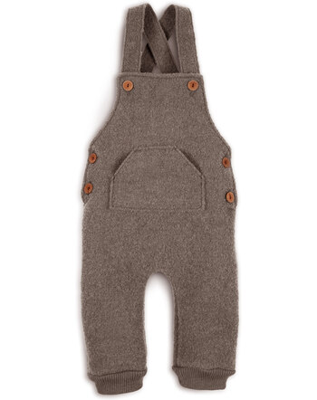 Halfen Strickerei Walk-Latzhose mit Bauchtasche aus Schurwolle - Nuss 🤎
