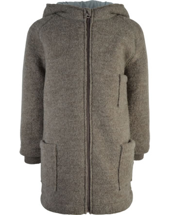 Halfen Walk coat with hood virgin wool GOTS nuss K2W30