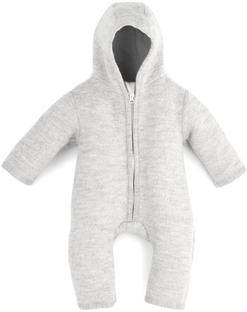 Halfen Strickerei Walk-Overall mit Kapuze aus Schurwolle - Grau