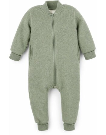 Halfen Strickerei Walk-Overall mit Kragen aus feiner Merinowolle - Sage 💚🌿