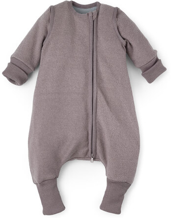 Halfen Strickerei Walk-Schlafsack mit Beinen und abnehmbaren Armen aus Schurwolle - Mauve