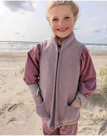 Halfen Strickerei Walk-Weste mit Reißverschluss Bio-Schurwolle - Mauve