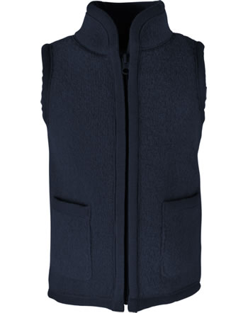 Halfen Vest with zipper virgin wool GOTS marine K2W10