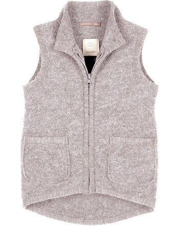 Halfen Strickerei Walk-Weste mit Reißverschluss Bio-Schurwolle - Greige