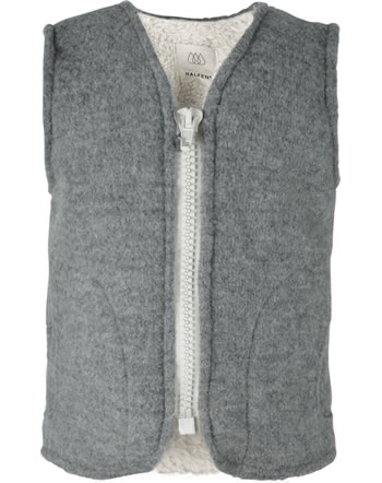 Halfen Vest with Teddy lining virgin wool GOTS gray K2W15