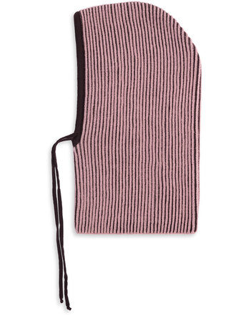 Happy Mess Balaclava/Schlupfmütze ab 7 Jahren aus Merinowolle - Mauve Stripes