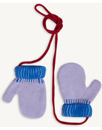 Happy Mess Fäustlinge mit Kordelzug aus Merinowolle - Lilac Ice