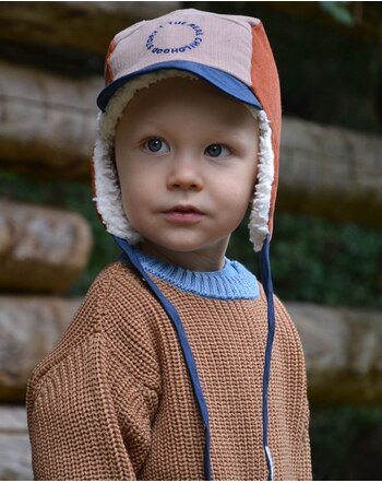 Happy Mess Winter-Cap mit Bio-Baumwoll-Futter - Chestnut