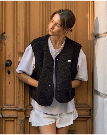 Happy Mess Woll-Weste für Damen aus Merinowolle - Chocolate Brown