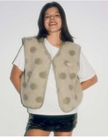 Happy Mess Woll-Weste für Damen aus Merinowolle - Polka Dots