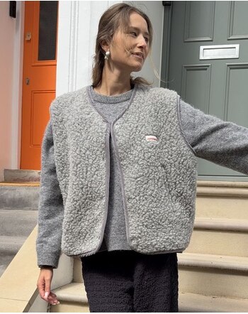 Happy Mess Woll-Weste für Erwachsene aus Merinowolle - Stone Grey