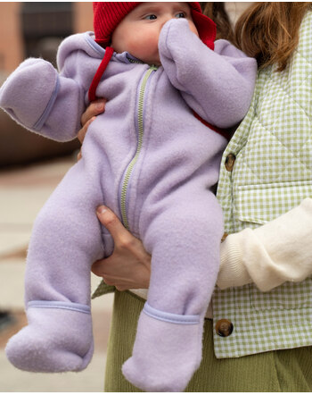 Happy Mess Wollfleece-Overall aus 100 % Merinowolle - Lilac