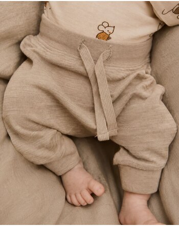 Hust and Claire Jogger 'HCGaby' aus Wolle und Bambus-Viskose - Biscuit