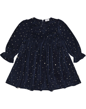Hust and Claire Samt-Kleid mit goldenen Herzen 'HCDonna Gold' - More Navy
