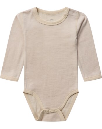Hust and Claire Langarm-Body 'HCBaloo' aus Wolle und Bambus-Viskose - French Oak
