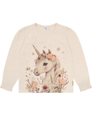 Hust and Claire Langarmshirt aus Baumwolle mit Einhorn HCAlma - Wheat Melange