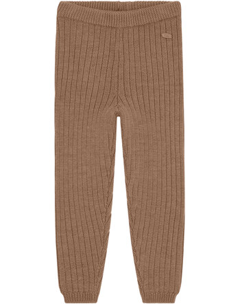 Hust and Claire Strick-Leggings aus 100% Wolle mit Ripp-Strickmuster - Coca Mocha