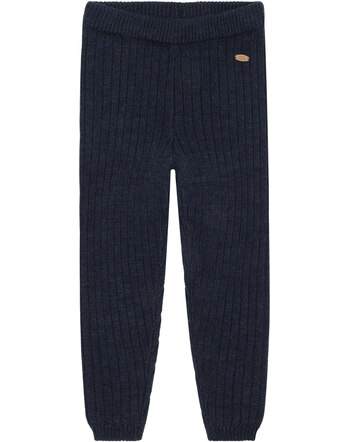 Hust and Claire Strick-Leggings aus 100% Wolle mit Ripp-Strickmuster - More Navy