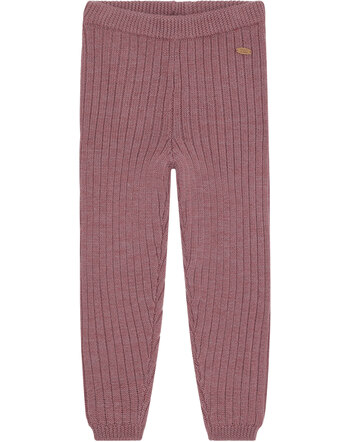 Hust and Claire Strick-Leggings aus 100% Wolle mit Ripp-Strickmuster - Pale Mauve
