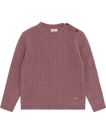 Hust and Claire Strick-Pullover aus 100% Wolle mit Ripp-Strickmuster - Pale Mauve