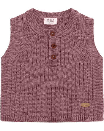 Hust and Claire Strick-Pullunder aus 100% Wolle mit Ripp-Strickmuster - Pale Mauve
