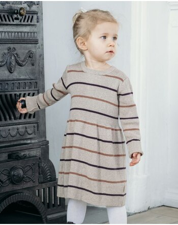 Hust and Claire Strickkleid aus Bio-Baumwolle HCKarina - Beige Melange