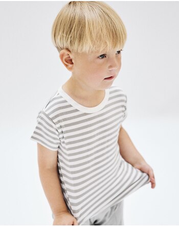 Hust and Claire T-Shirt aus Bambus-Viskose mit Streifen HCAustin - Forest Fog