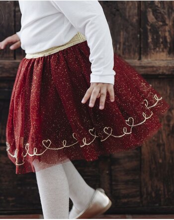 Hust and Claire Tüllrock mit Glitzer-Herzen 'HCNinna Tulle' - Teaberry