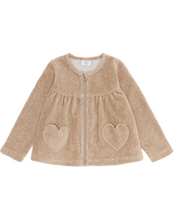 Hust and Claire Velour-Jacke mit Herztaschen HCSicillia - Biscuit