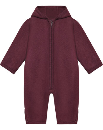 Huttelihut Wollfleece-Overall/Schlafanzug mit Kapuze aus 100 % Merinowolle - Port Royale