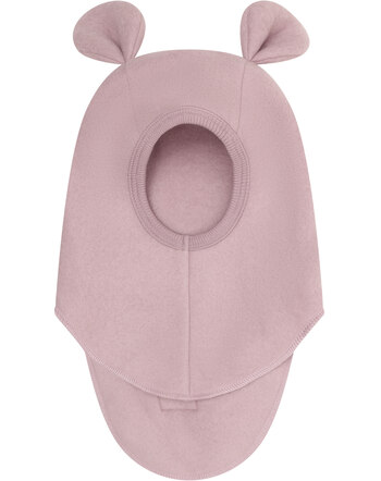 Huttelihut Wollfleece-Schlupfmütze mit Öhrchen aus 100 % Merinowolle - Woodrose